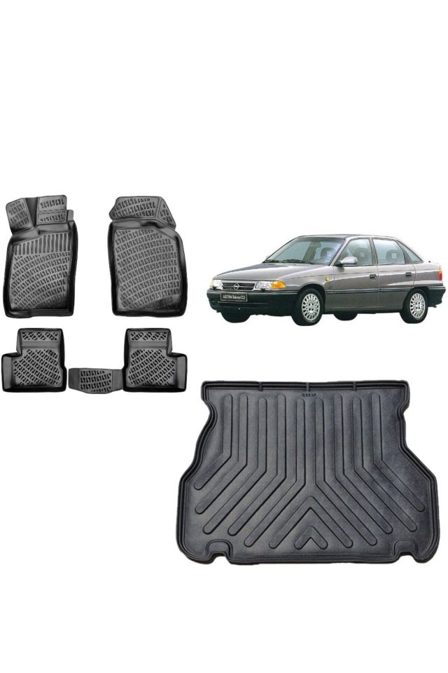 Opel Astra F Sedan 1993 Model 3D Bagaj Havuzu+3D Havuzlu Araca Özel Paspas Takımı