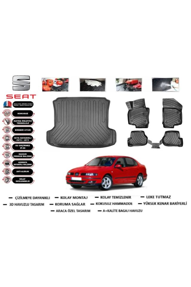 Seat Toledo Sedan 1998 Model Bagaj Havuzu Araca Özel Paspas Takımı Prrox