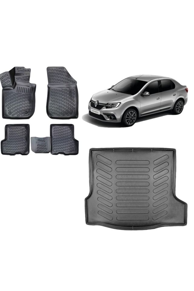 Renault Symbol 2017 Model 3D Bagaj Havuzu+3D Havuzlu Araca Özel Paspas Takımı