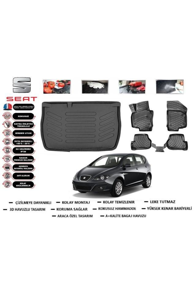 Seat Altea 2008 Model Bagaj Havuzu Araca Özel Paspas Takımı Prrox