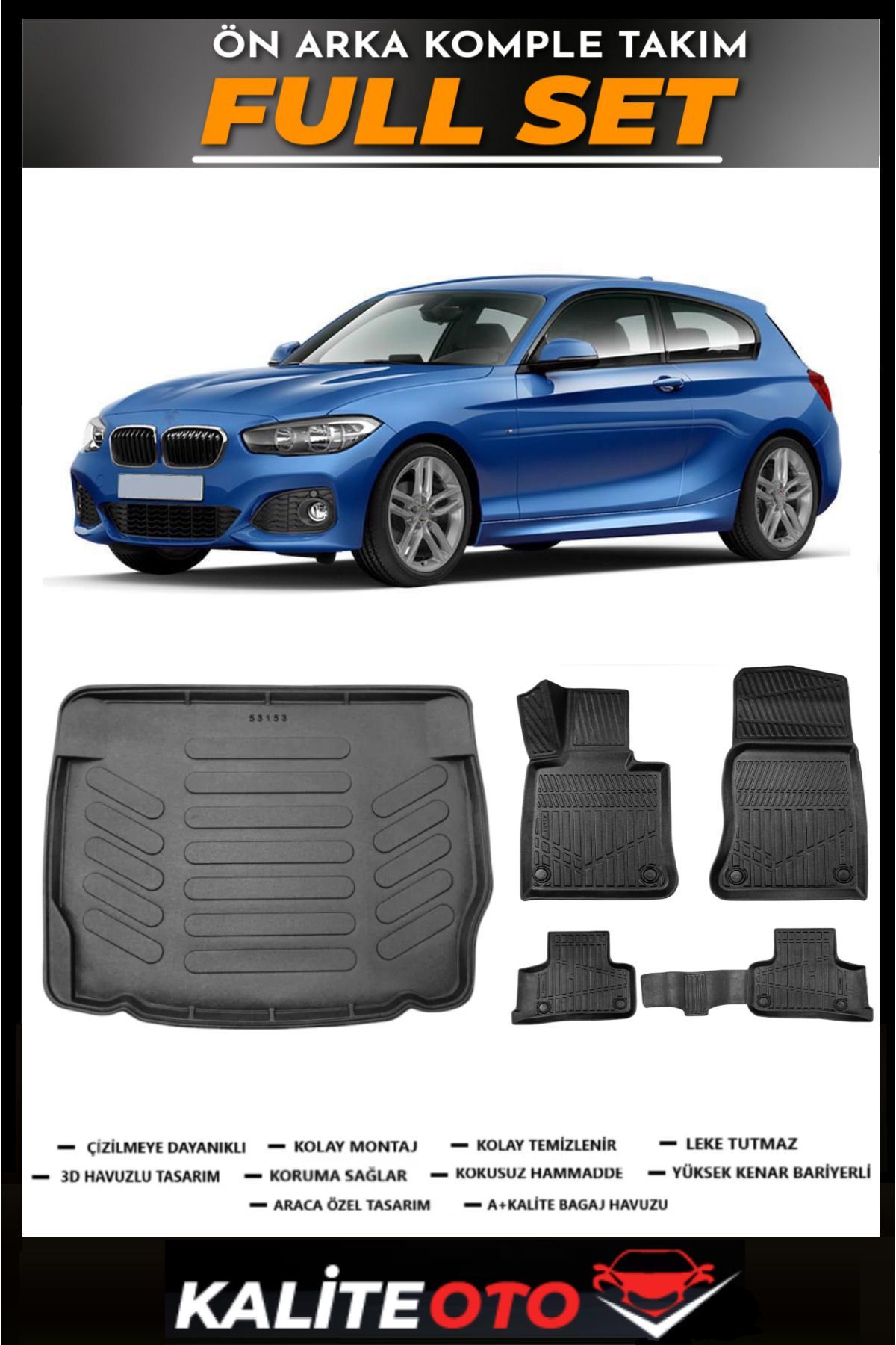 Bmw 1 Serisi F20 Bagaj Havuzu+4.5D Havuzlu Paspas Seti 2012 Model