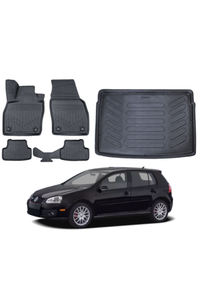 Volkswagen Golf 5 2004-2009 3D Bagaj Havuzu+3D Araca Özel Paspas Takımı