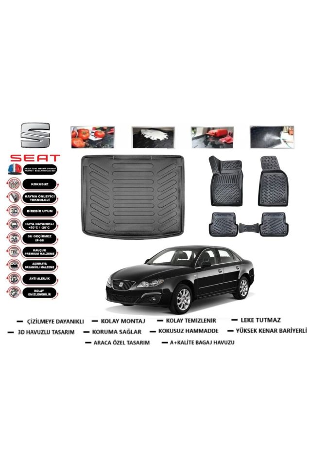 Seat Exeo 2011 Model Bagaj Havuzu Araca Özel Paspas Takımı Prrox