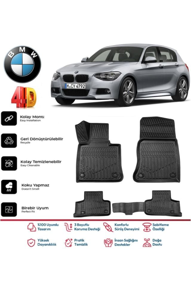 Bmw 1 Serisi F20 2018 Model 4D Havuzlu Paspas