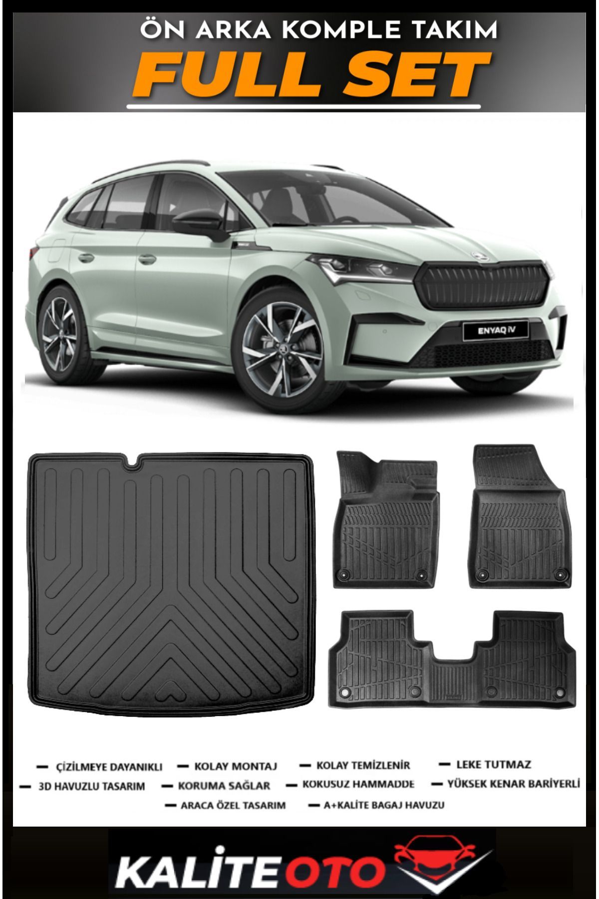 Skoda Enyaq Bagaj Havuzu+4.5D Havuzlu Paspas Seti
