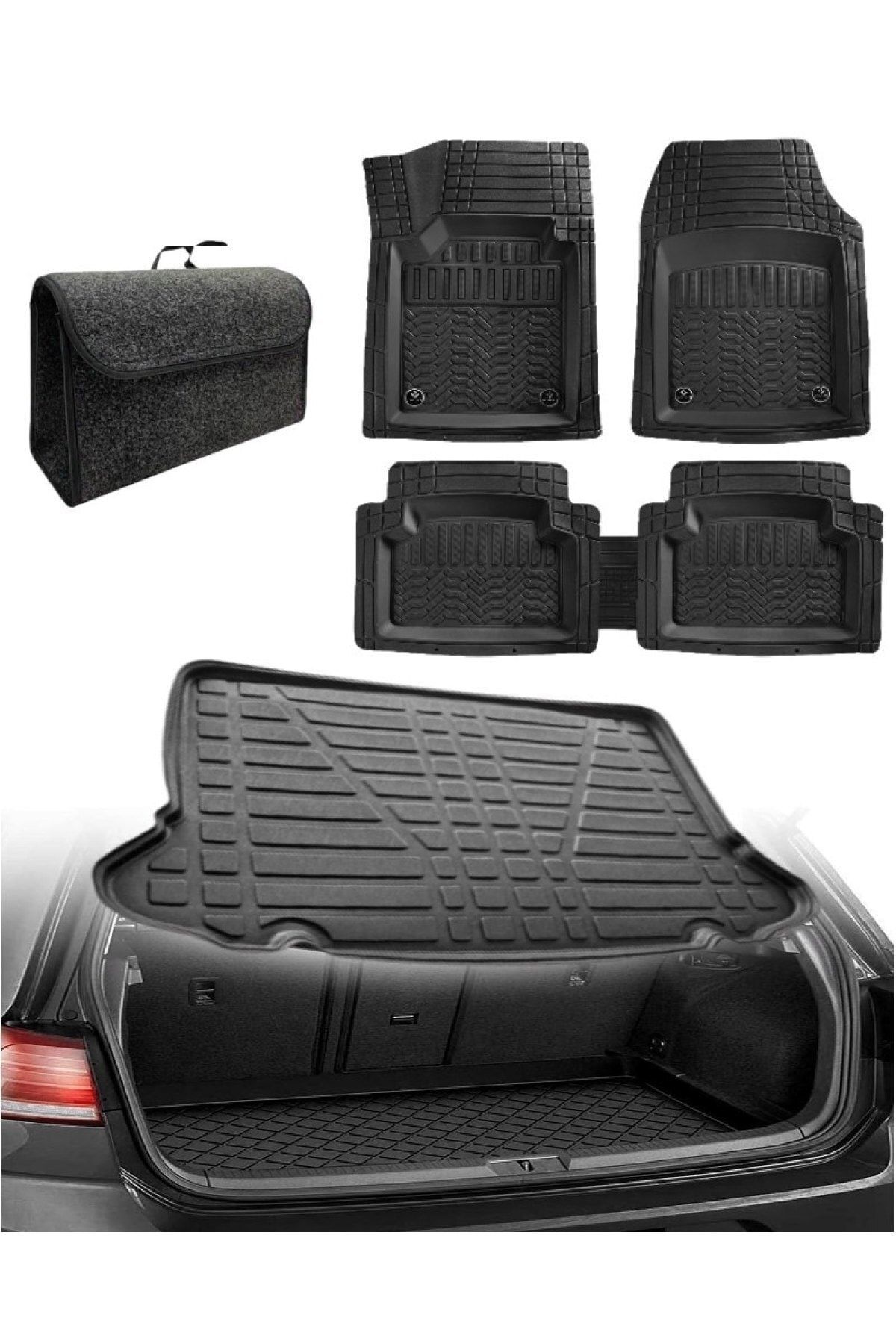 Honda Cr-v 2007-2012 Uyumlu Kokusuz 3d Bagaj Havuzu+3d Maximum Siyah Havuzlu Paspas
