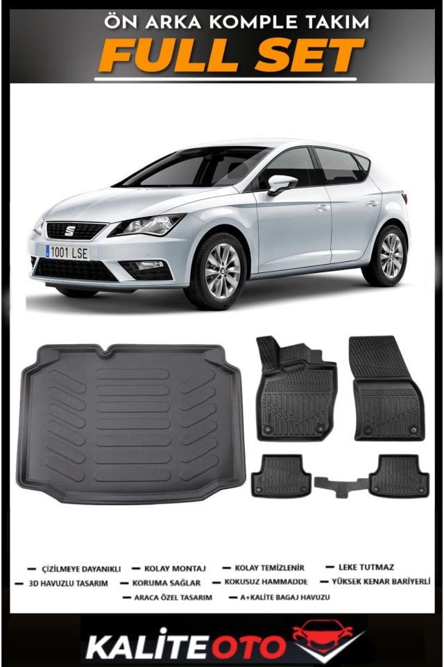 Seat Leon Bagaj Havuzu+4.5D Havuzlu Paspas Seti 2012 Model