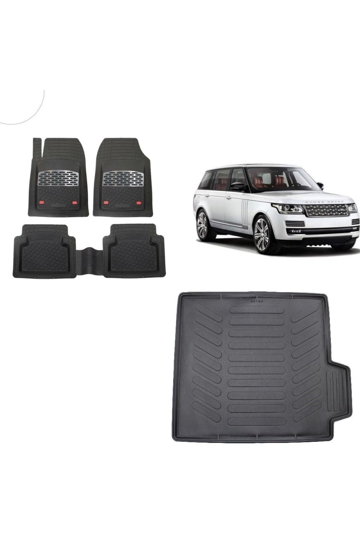 Land Rover Range Rover Voque 2015 Model Uyumlu 3d Bagaj Havuzu+3d Gri Kromlu Havuzlu Paspas Takımı