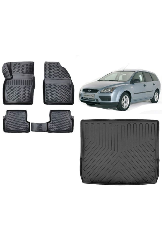 Frd Focus 2 STW 2007 Model 3D Bagaj Havuzu+3D Havuzlu Araca Özel Paspas Takımı