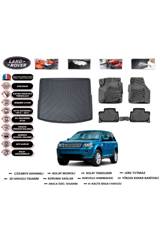Land Rover Freelander 2 2008 Model Bagaj Havuzu Araca Özel Paspas Takımı Prrox