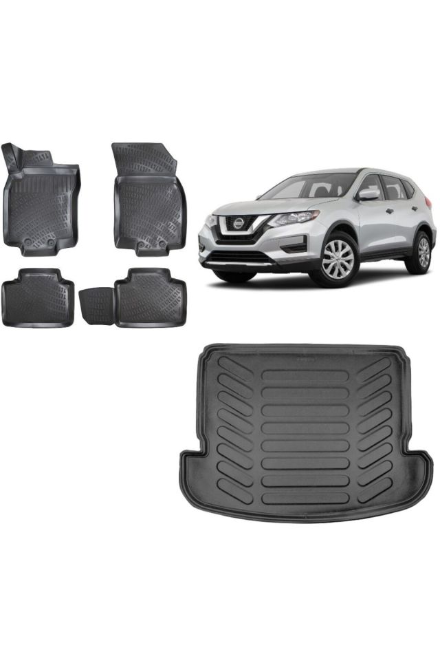Nissan Xtrail 2015 7 Koltuk Model 3D Bagaj Havuzu+3D Havuzlu Araca Özel Paspas Takımı