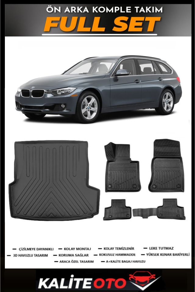 Bmw 3 Serisi F30 Stw Bagaj Havuzu+4.5D Havuzlu Paspas Seti 2016 Model