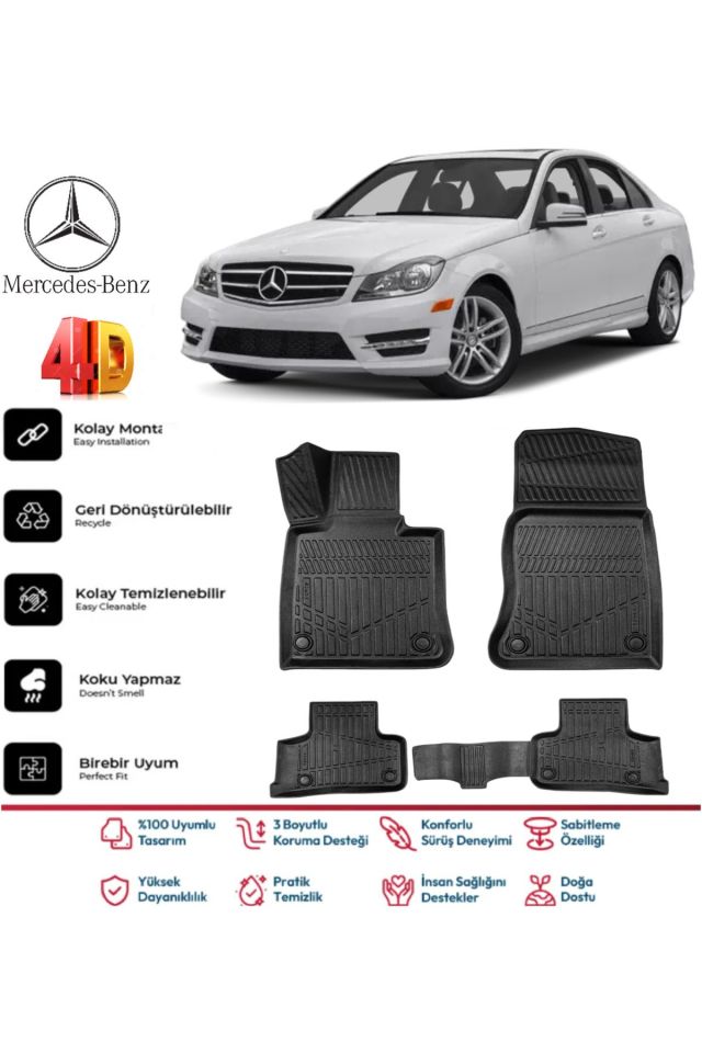 Mercedes C Serisi W204 2010 Model 4D Havuzlu Paspas