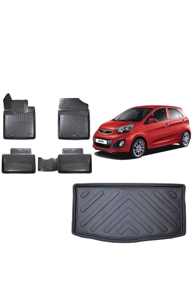 Kia Picanto 2018 Model 3D Bagaj Havuzu+3D Havuzlu Araca Özel Paspas Takımı