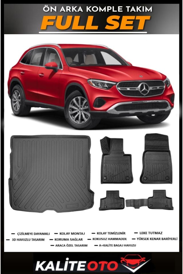 Mercedes Glc Suv Bagaj Havuzu+4.5D Havuzlu Paspas Seti 2025 Model