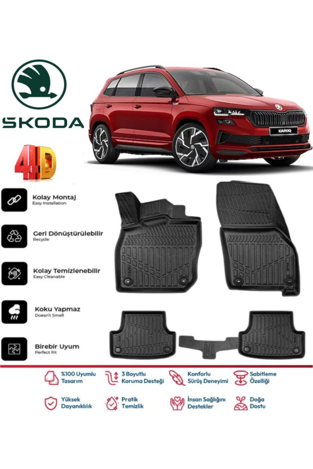 Skoda Karoq 2018 Model 4D Havuzlu Paspas