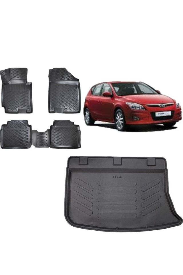 Hyundai i30 2010 Model 3D Bagaj Havuzu+3D Havuzlu Araca Özel Paspas Takımı