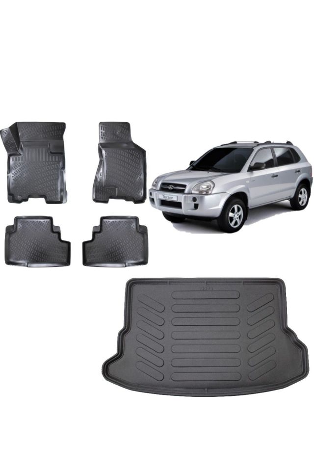 Hyundai Tucson 2009 Model 3D Bagaj Havuzu+3D Havuzlu Araca Özel Paspas Takımı