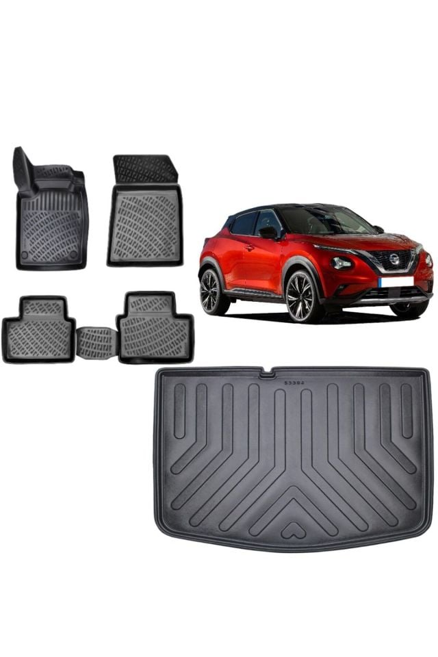 Nissan Juke 2023 Model 3D Bagaj Havuzu+3D Havuzlu Araca Özel Paspas Takımı