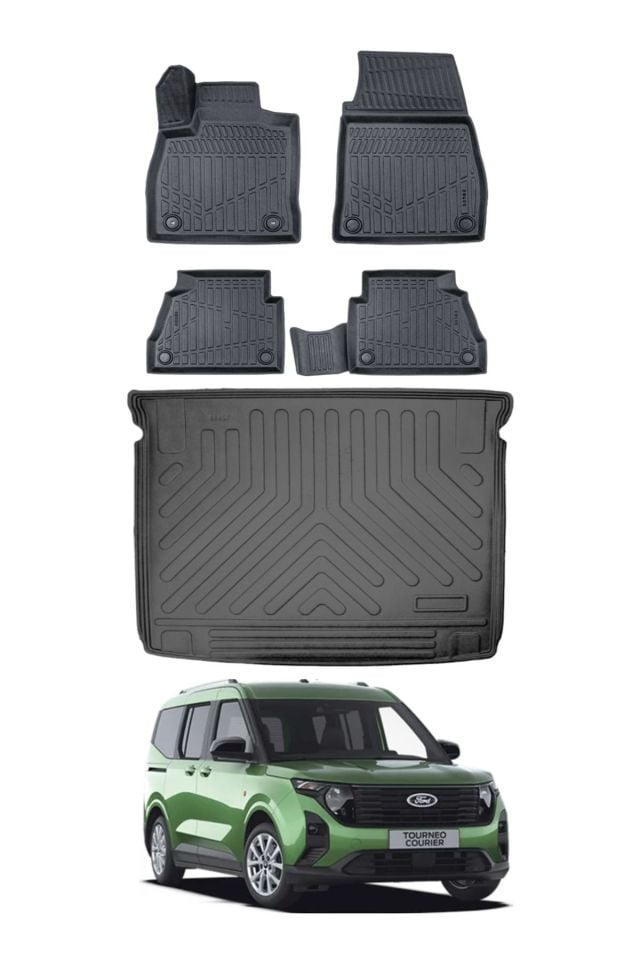 Ford Courier 2025 Model Bagaj Havuzu Araca Özel Siyah Paspas Takımı