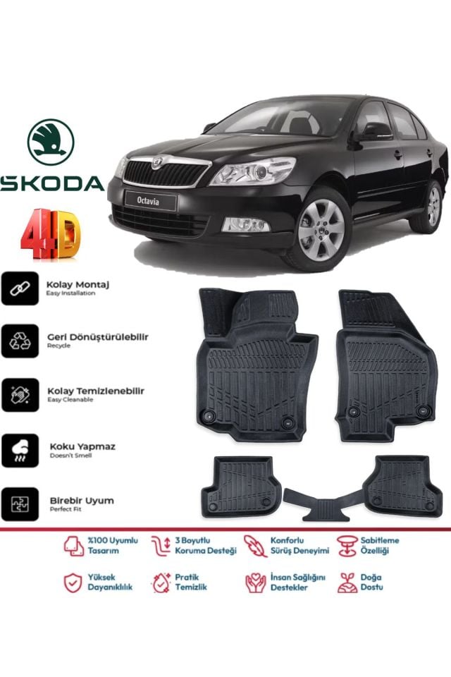 Skoda Octavia 2005 Model 4D Havuzlu Paspas