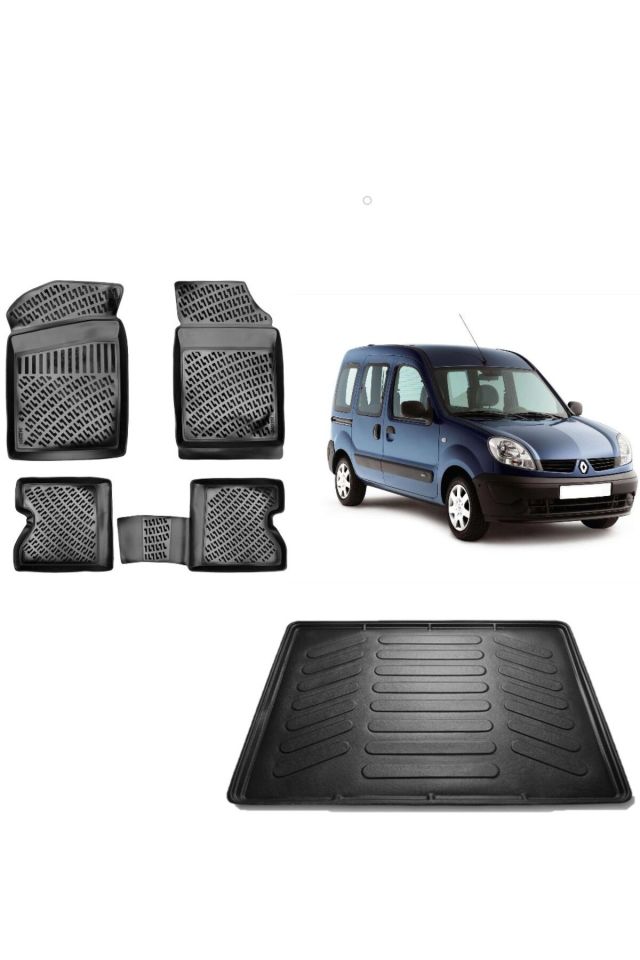 Renault Kangoo Combi 2007 Model 3D Bagaj Havuzu+3D Havuzlu Araca Özel Paspas Takımı