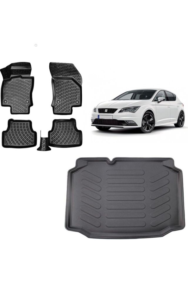 Seat Leon 2020 Model 3D Bagaj Havuzu+3D Havuzlu Araca Özel Paspas Takımı