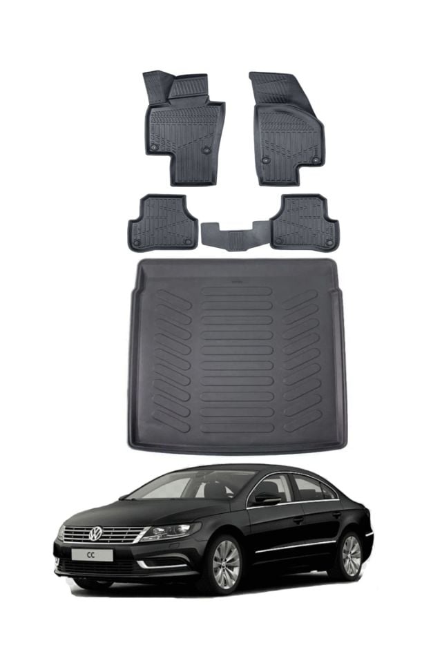 Volkswagen Passat CC 2016 Model Bagaj Havuzu Araca Özel Siyah Paspas Takımı