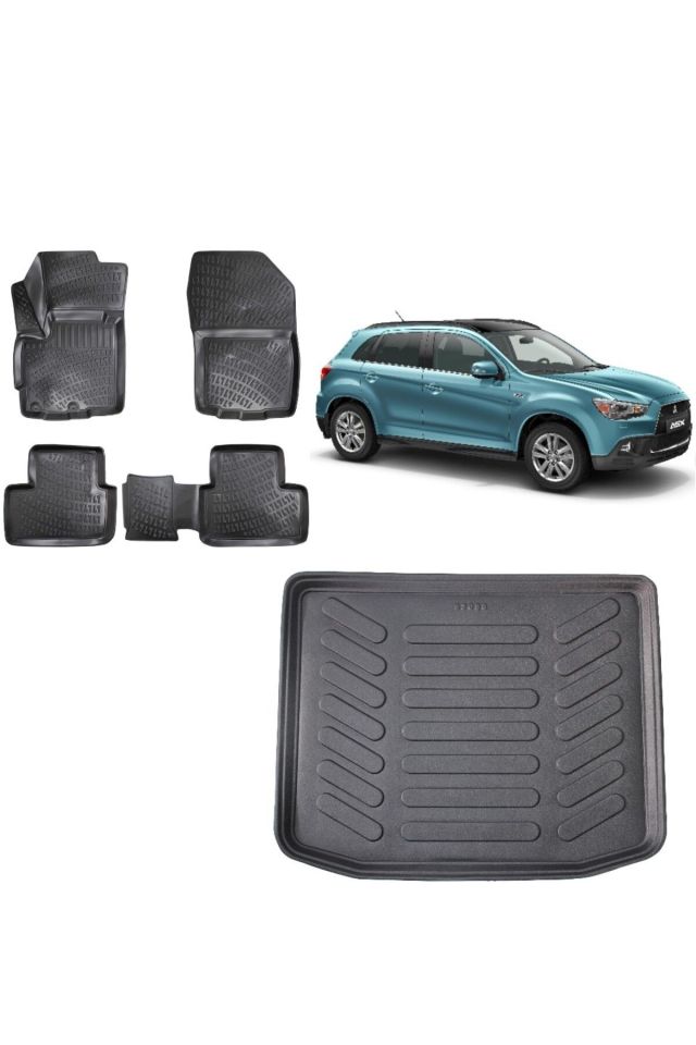 Mitsubishi Asx 2014 Model  Uyumlu 3D Bagaj Havuzu+3D Havuzlu Araca Özel Paspas Takımı