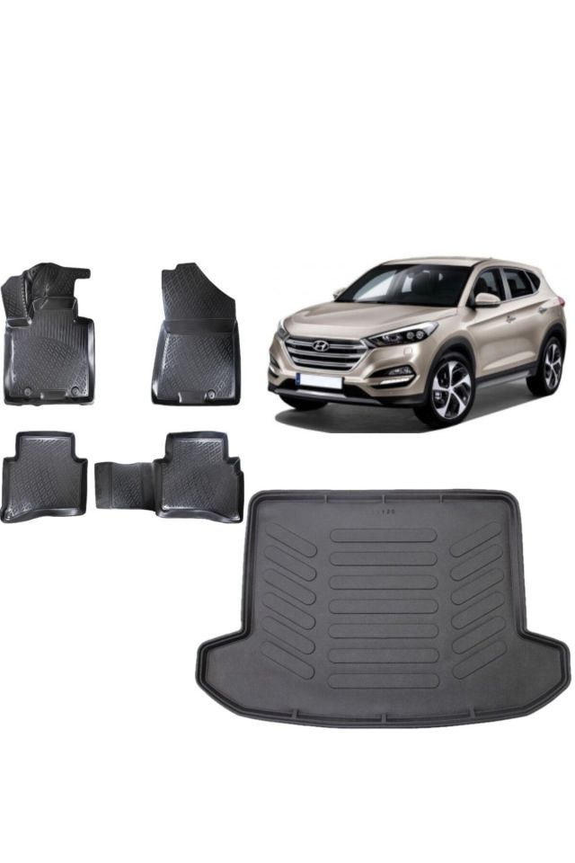 Hyundai Tucson 2019 Model 3D Bagaj Havuzu+3D Havuzlu Araca Özel Paspas Takımı