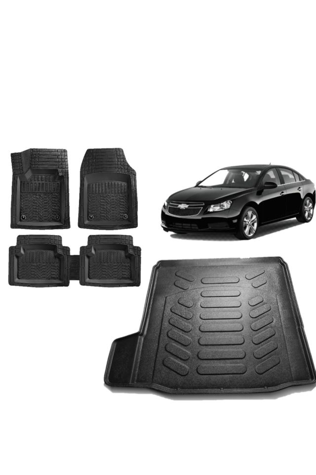 Chevrolet Cruze Sedan Tek Kulak 2014 Model 3D Bagaj Havuzu+3D Havuzlu Maximum Siyah Paspas