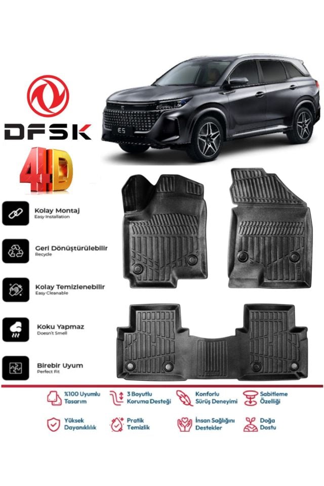 DFSK E5 Plug-in 2024 Model 4D Havuzlu Paspas