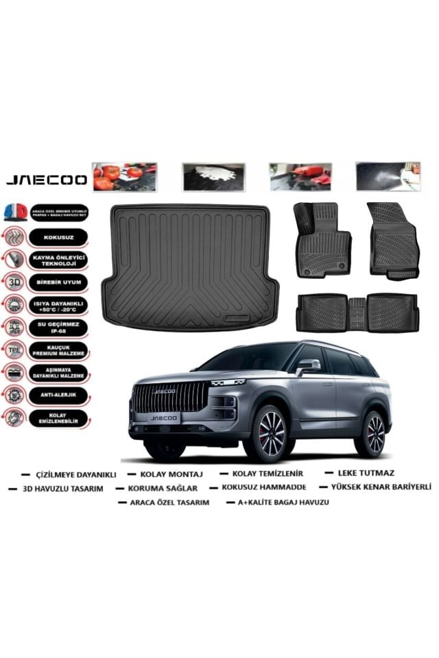 Jaecoo 7 2025 Model Bagaj Havuzu Araca Özel Paspas Takımı Prrox