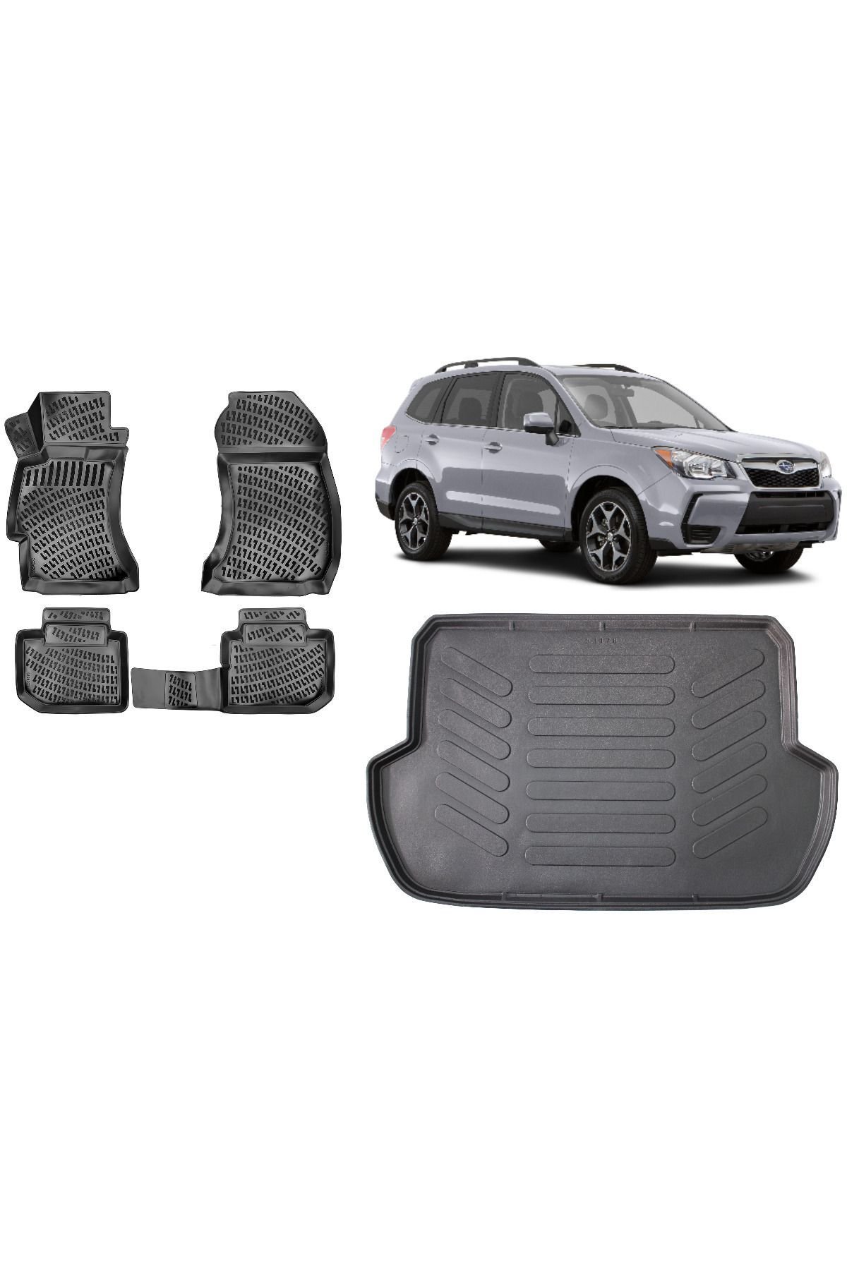 Subaru Forester 2016 Model 3D Bagaj Havuzu+3D Havuzlu Araca Özel Paspas Takımı