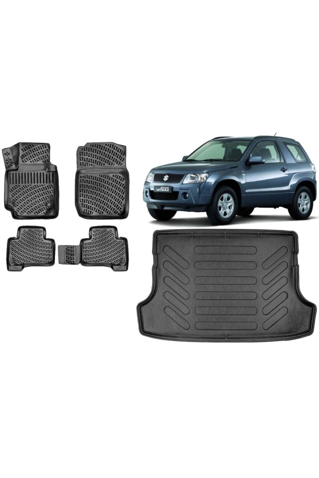 Suzuki Vitara 2006 Model 5 Kapı 3D Bagaj Havuzu+3D Havuzlu Araca Özel Paspas Takımı