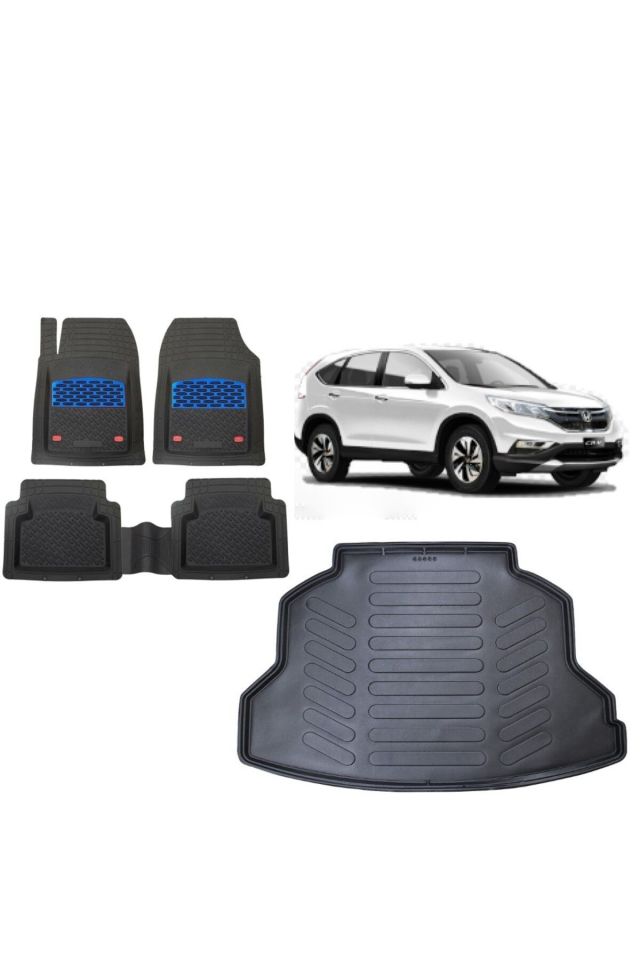Honda CR-V 2013 Model 3D Bagaj Havuzu+3D Havuzlu Safir Mavi Kromluu Paspas