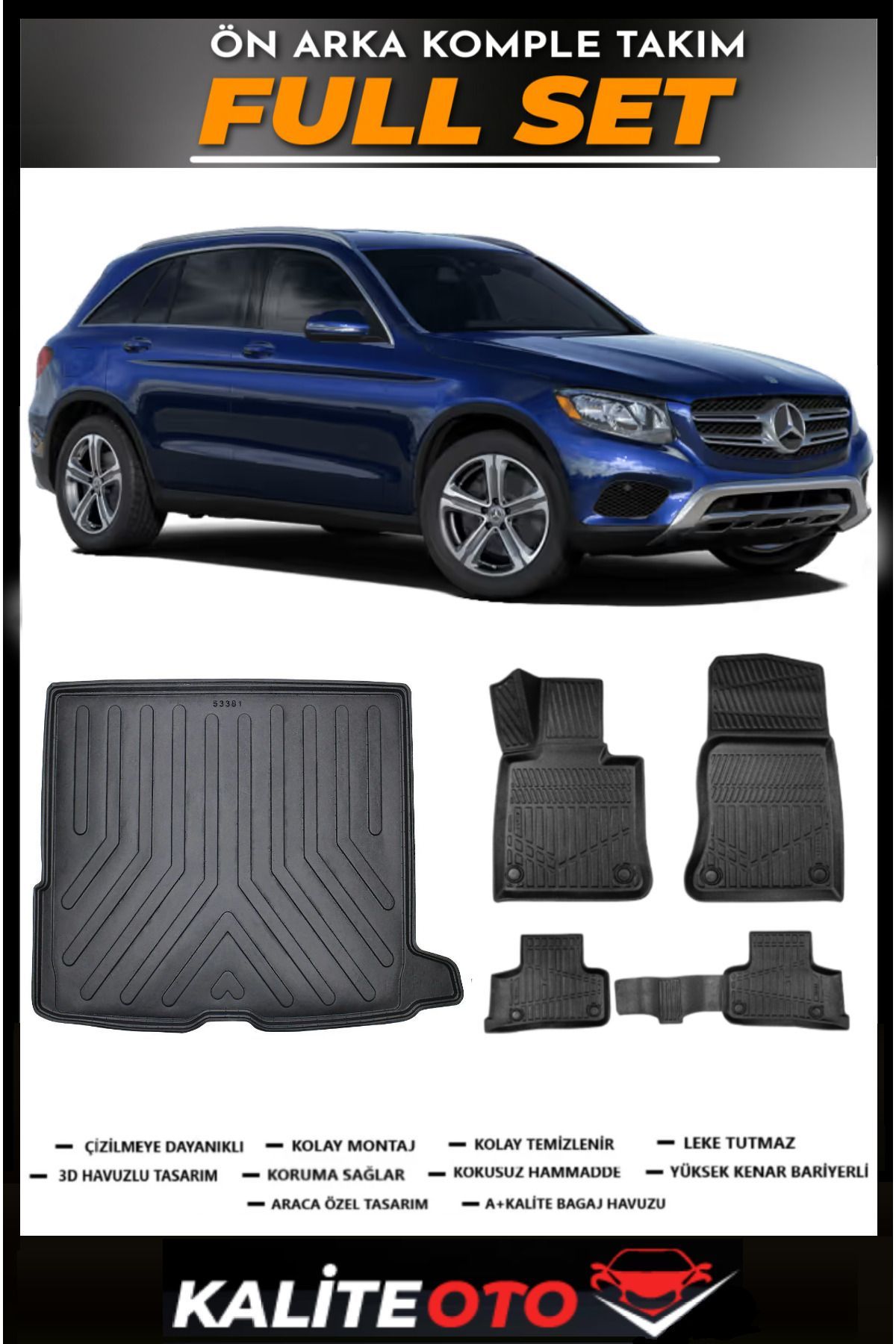 Mercedes Glc Suv Bagaj Havuzu+4.5D Havuzlu Paspas Seti 2015 Model