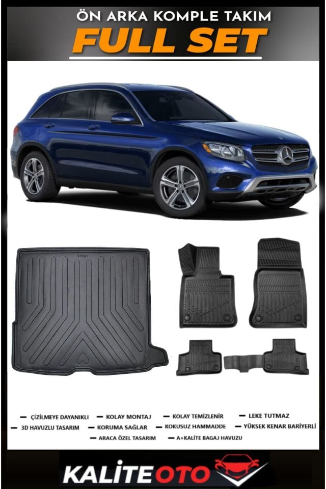 Mercedes Glc Suv Bagaj Havuzu+4.5D Havuzlu Paspas Seti 2015 Model