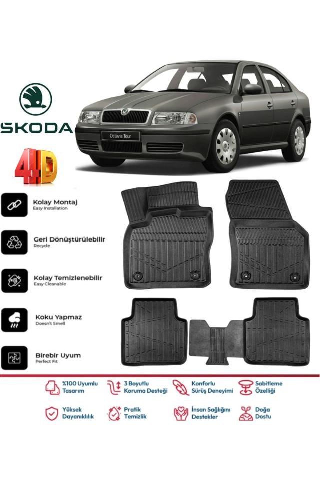 Skoda Octavia 2002 Model 4D Havuzlu Paspas
