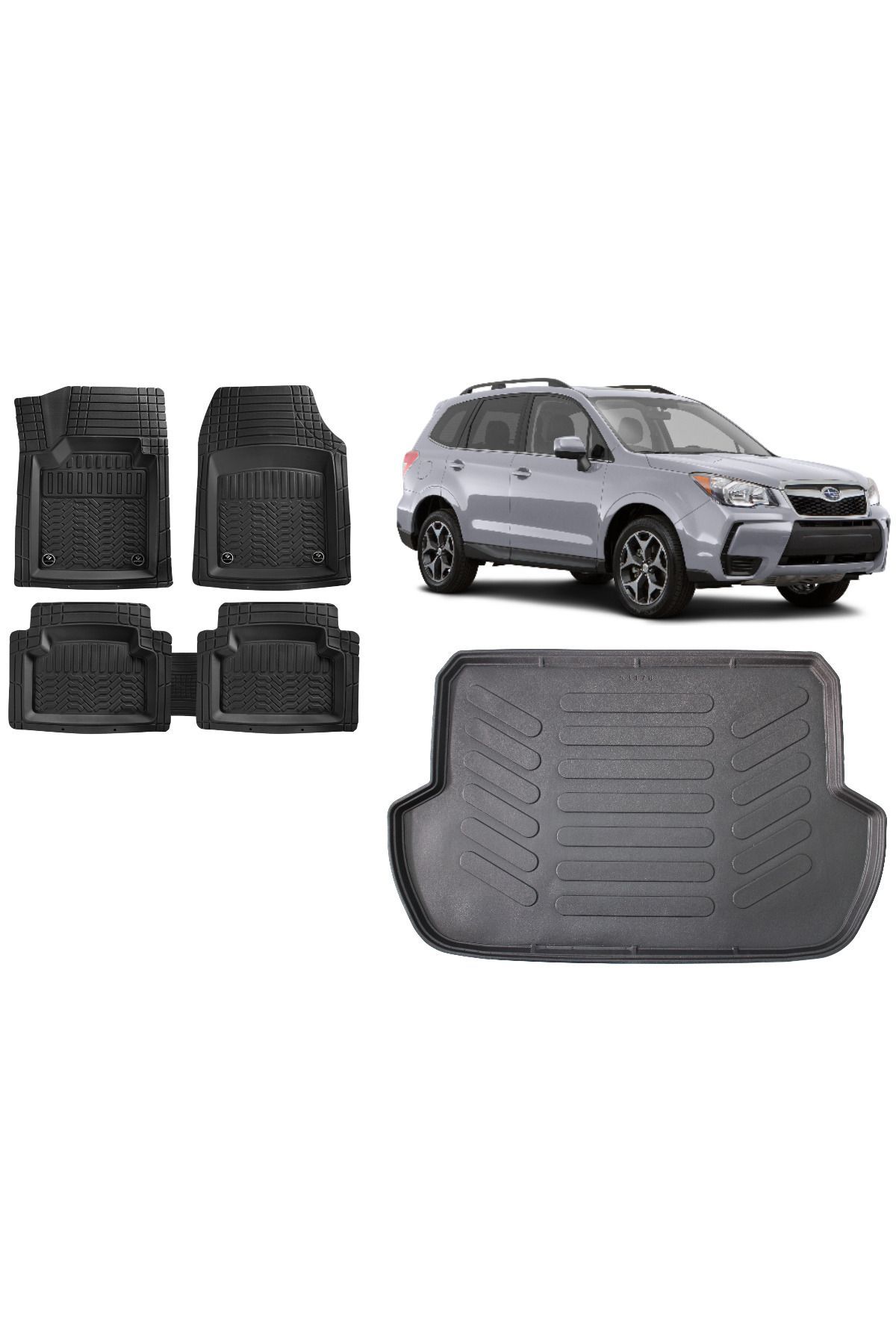 Subaru Forester 2014 Model 3D Bagaj Havuzu+3D Havuzlu Araca Özel Paspas Takımı