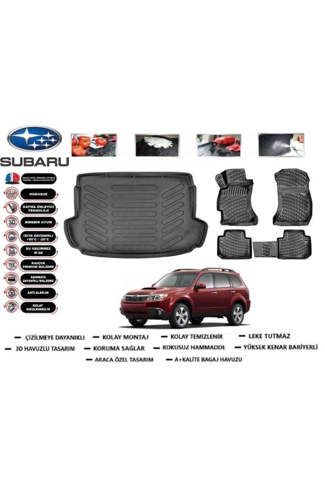 Subaru Forester 2010 Model Bagaj Havuzu Araca Özel Paspas Takımı Prrox
