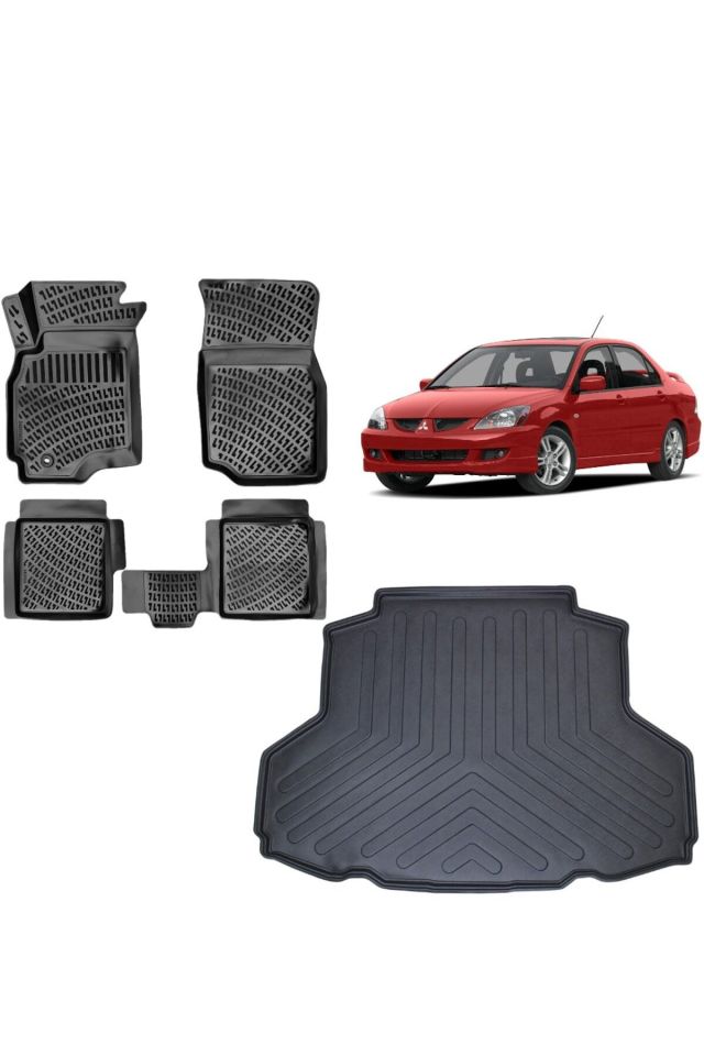 Mitsubishi Lancer 2004 Model 3D Bagaj Havuzu+3D Havuzlu Araca Özel Paspas Takımı