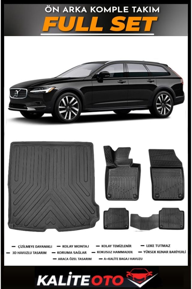 Volvo V90 Bagaj Havuzu+4.5D Havuzlu Paspas Seti 2024 Model