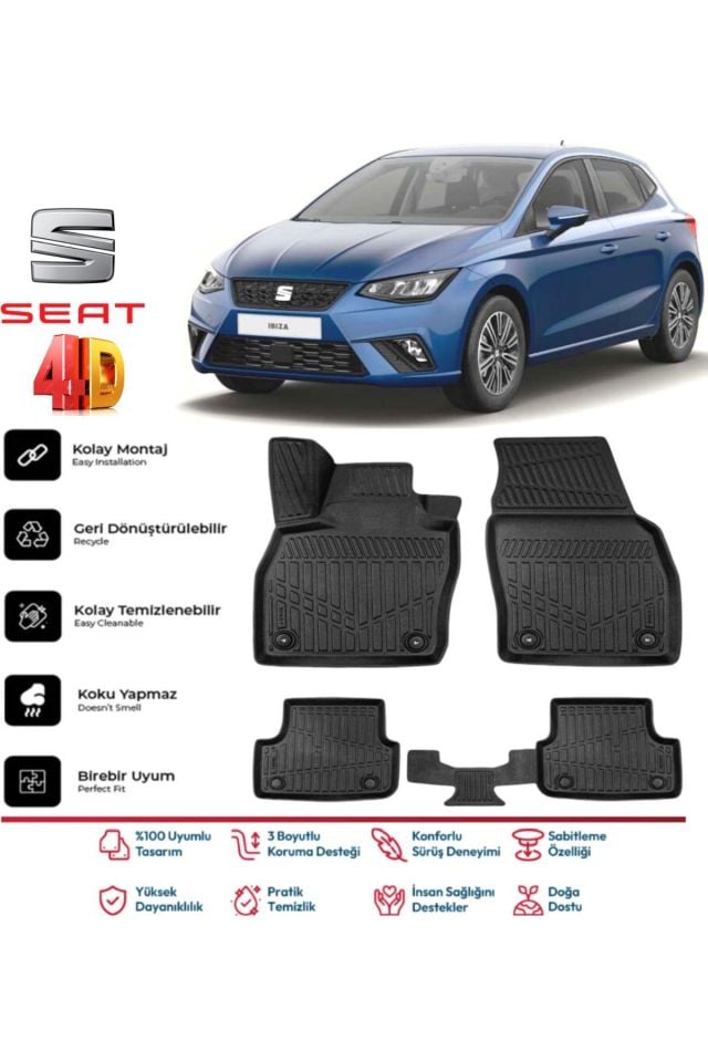 Seat İbiza 2017 Model 4D Havuzlu Paspas
