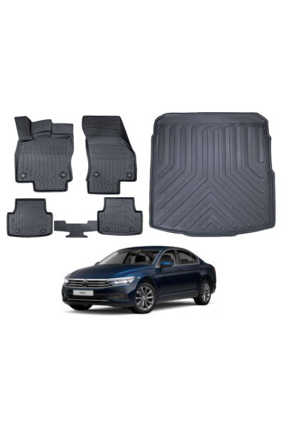 Volkswagen Passat B8 2015-2022 3D Bagaj Havuzu+3D Araca Özel Paspas Takımı