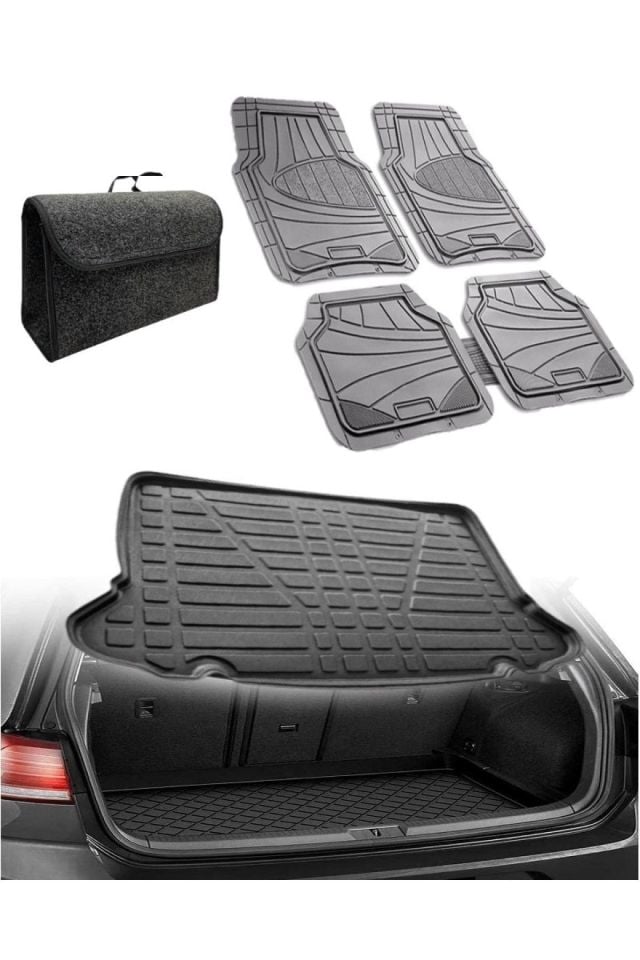 Focus 1 Sedan 1998-2004 Uyumlu Kokusuz 3d Bagaj Havuzu+3d Star Gri Havuzlu Paspas