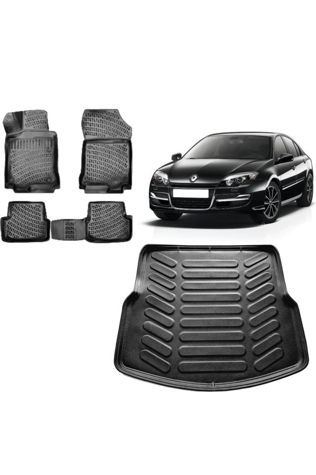 Renault Laguna 3 2008 Model 3D Bagaj Havuzu+3D Havuzlu Araca Özel Paspas Takımı