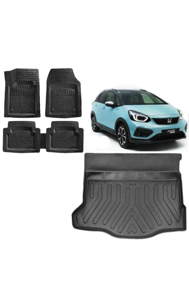 Honda Jazz Crosstar 2023 Model 3D Bagaj Havuzu+3D Havuzlu Maximum Siyah Paspas