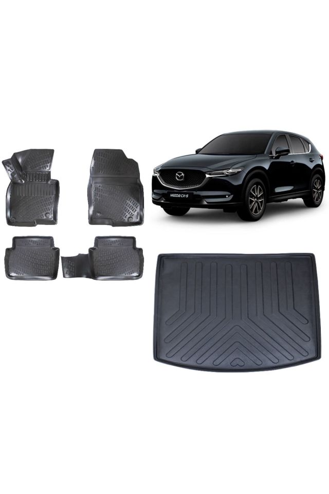 Mazda CX5 2013 Model 3D Bagaj Havuzu+3D Havuzlu Araca Özel Paspas Takımı