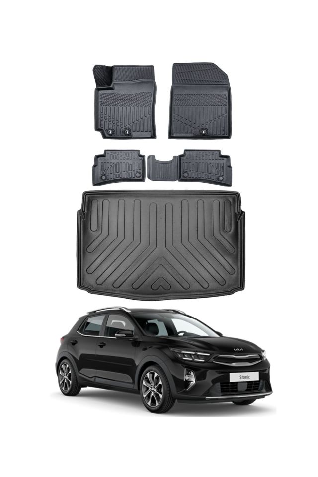Kia Stonic 2019 Model Bagaj Havuzu Araca Özel Siyah Paspas Takımı